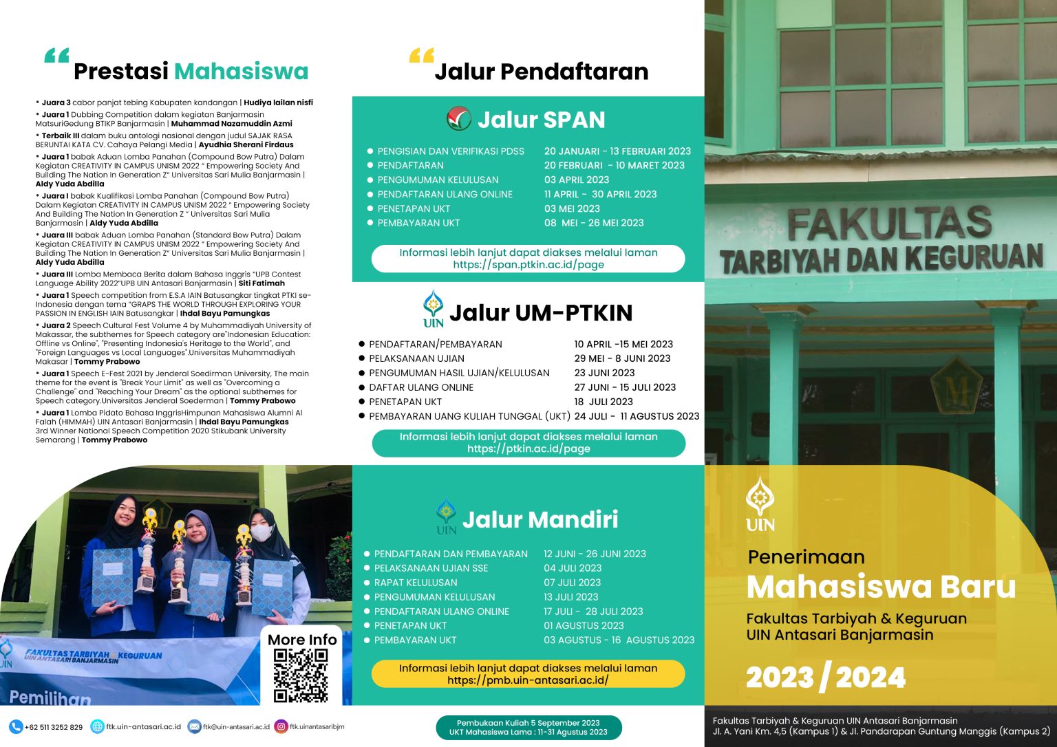 Brosur Penerimaan Mahasiswa Baru Ftk Uin Antasari Ta 20232024